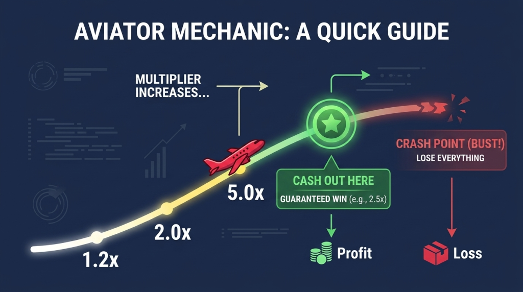okrummy aviator multiplier curve showing cash-out point before the plane crashes
